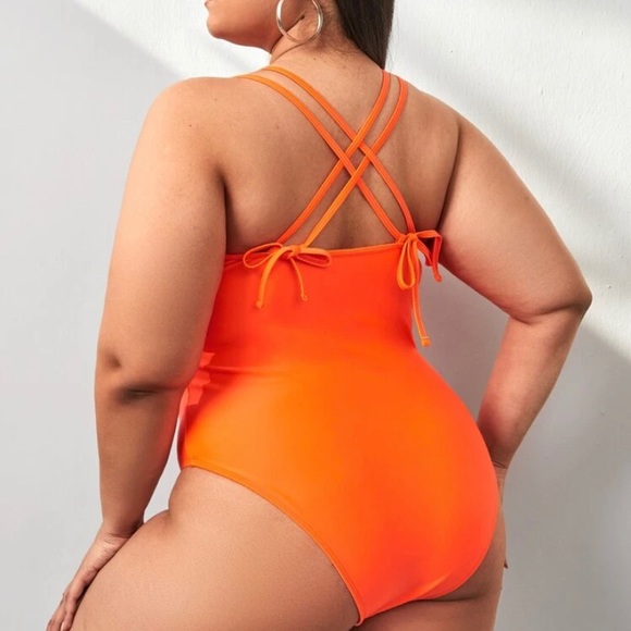 SHEIN One Piece Orange Swimsuit *NWT* - Picture 2 of 2